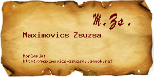 Maximovics Zsuzsa névjegykártya